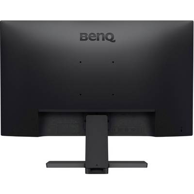 A black BenQ monitor viewed from behind, mounted on a stand.