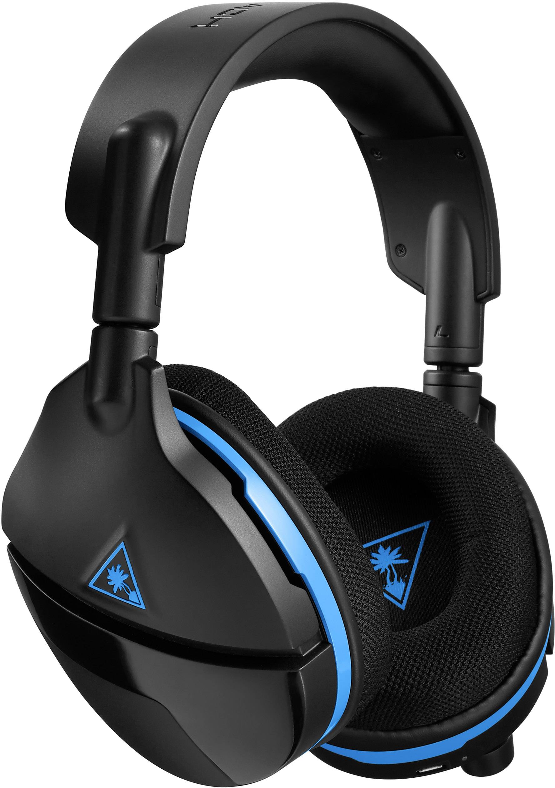 blue and black turtle beach headphones