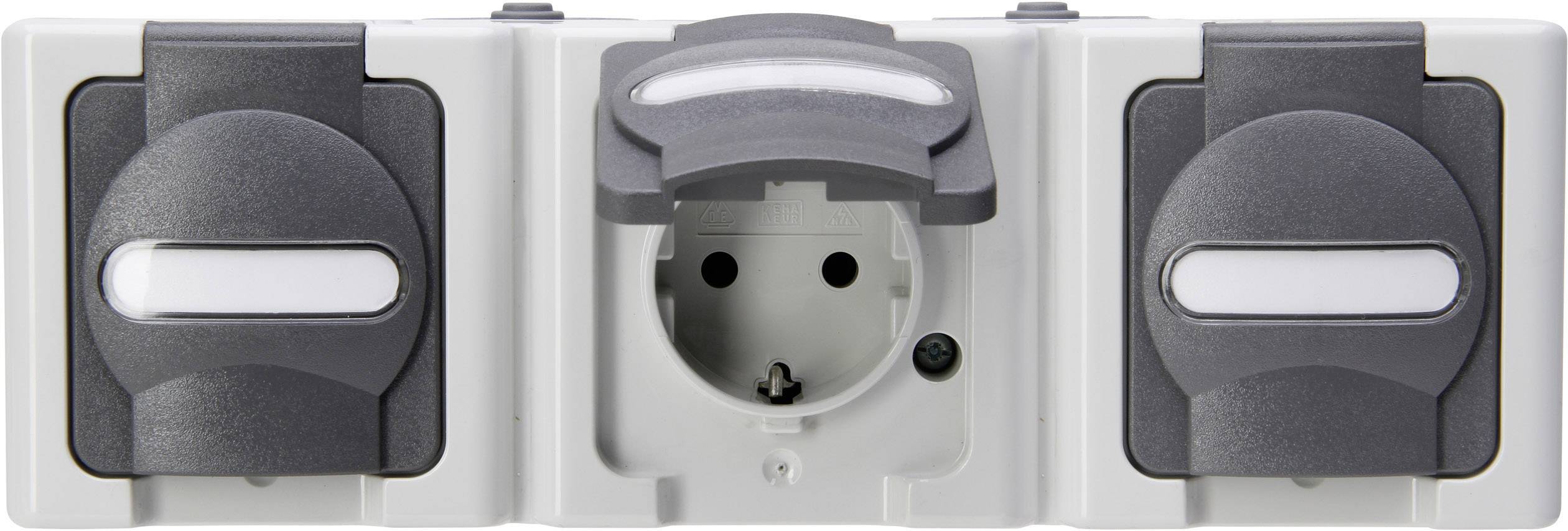 Kopp 131356005 3x Wet room switch product range Complete PG socket (+ lid) BlueElectric Grey 1 pc(s)