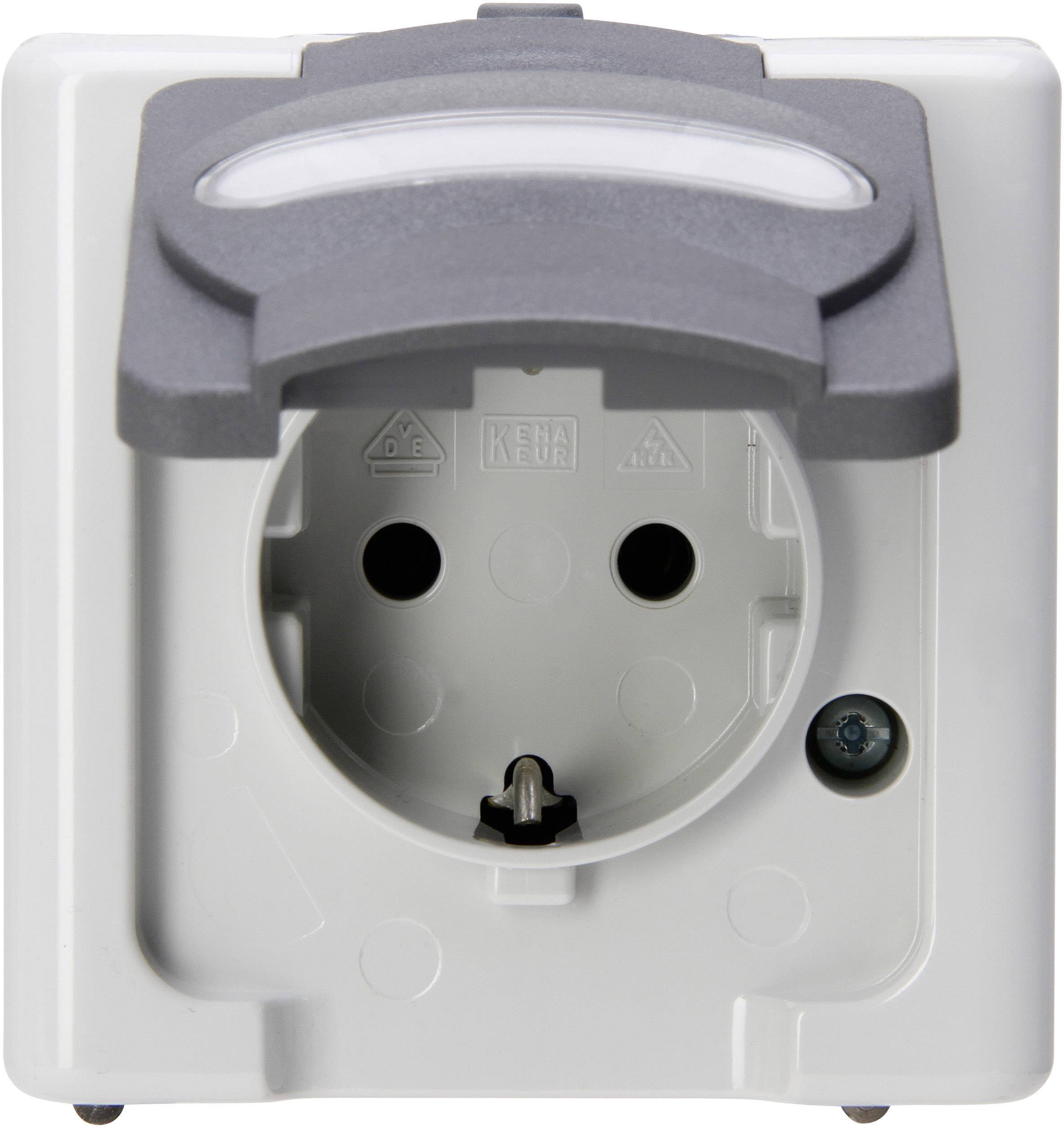 Kopp 103356006 1-piece Wet room switch product range Complete PG socket (+ lid) BlueElectric Grey 1 pc(s)