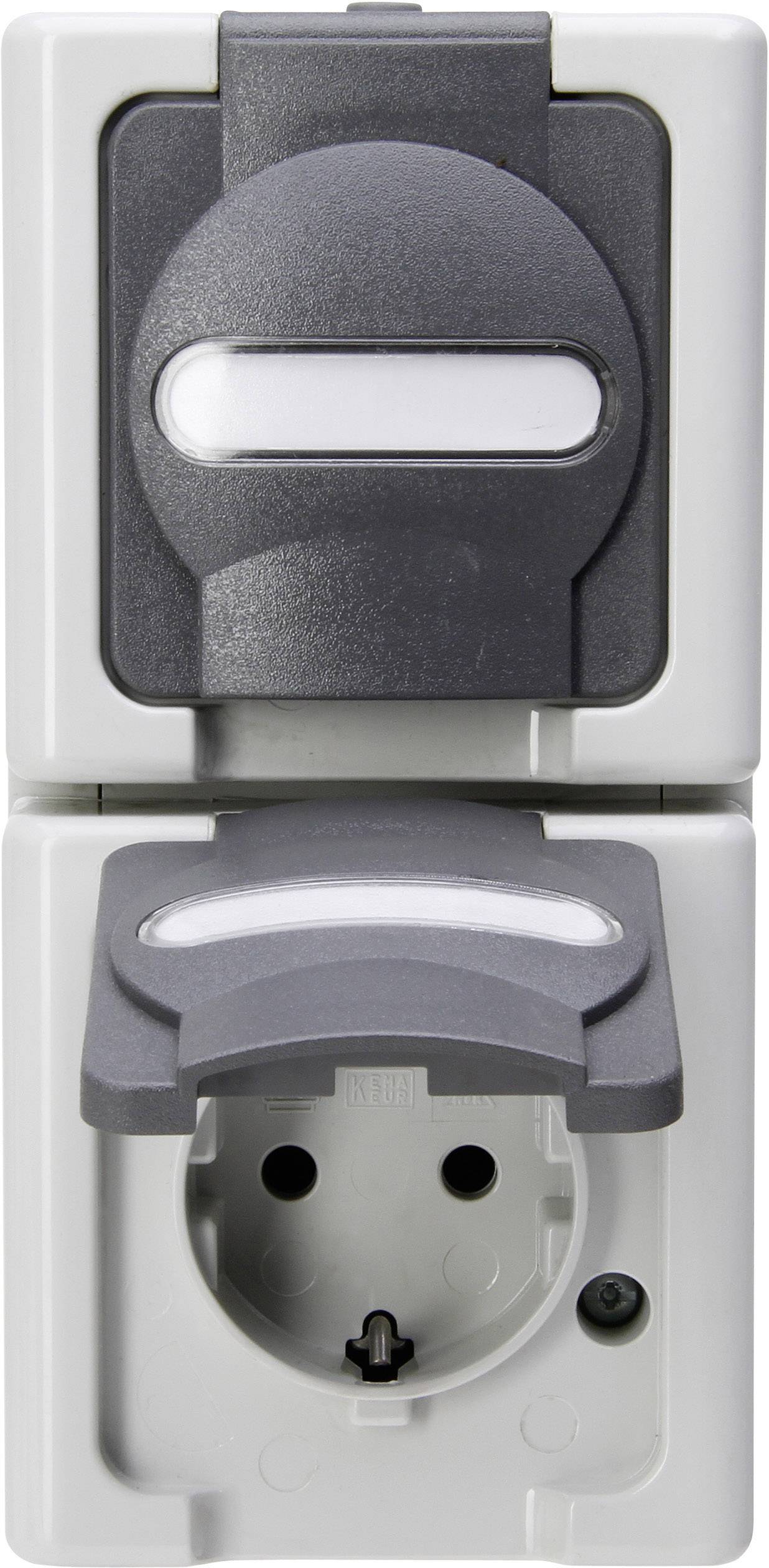 Kopp 131456008 1-piece Wet room switch product range Complete PG socket (+ lid) BlueElectric Grey 1 pc(s)