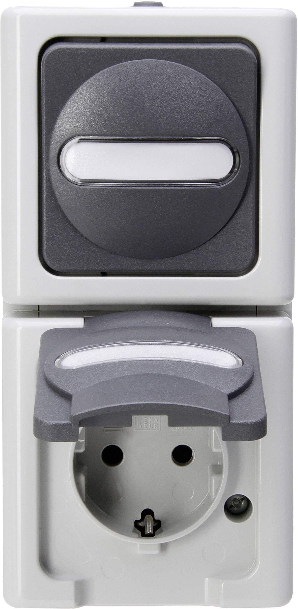 Kopp 130856009 1-piece Wet room switch product range Complete Switch/socket combo BlueElectric Grey 1 pc(s)