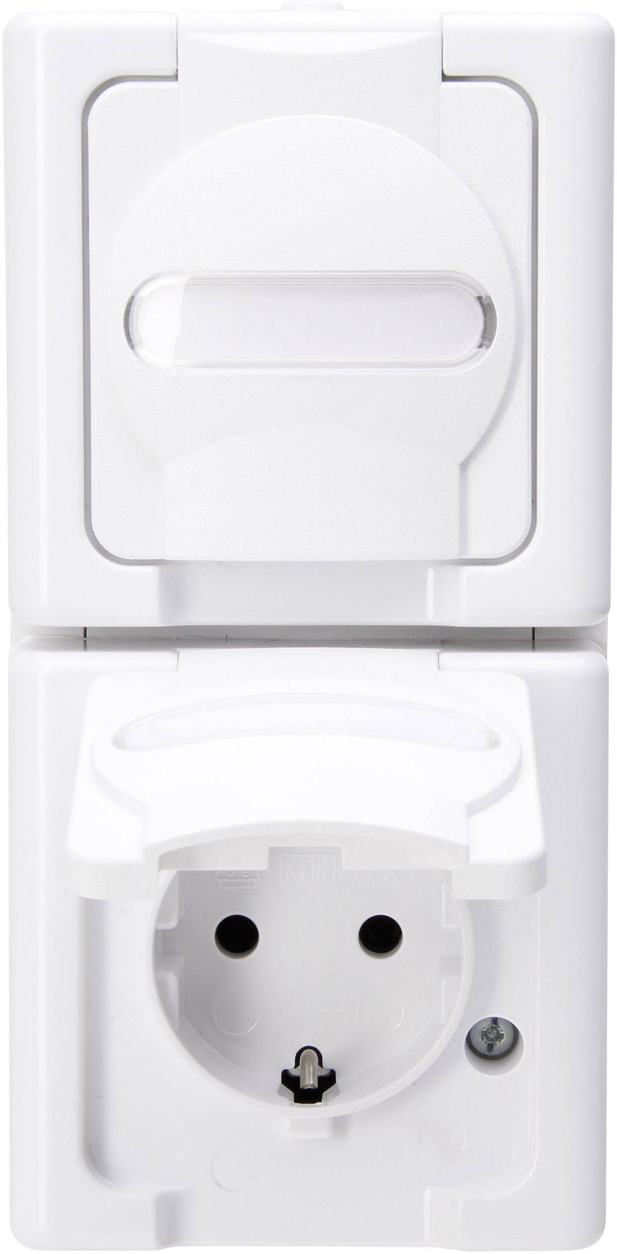 Kopp 131402009 2x Wet room switch product range Complete PG socket (+ lid) BlueElectric Arctic white 1 pc(s)