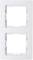 White, rectangular double frame for sockets or switches, without inserted devices.