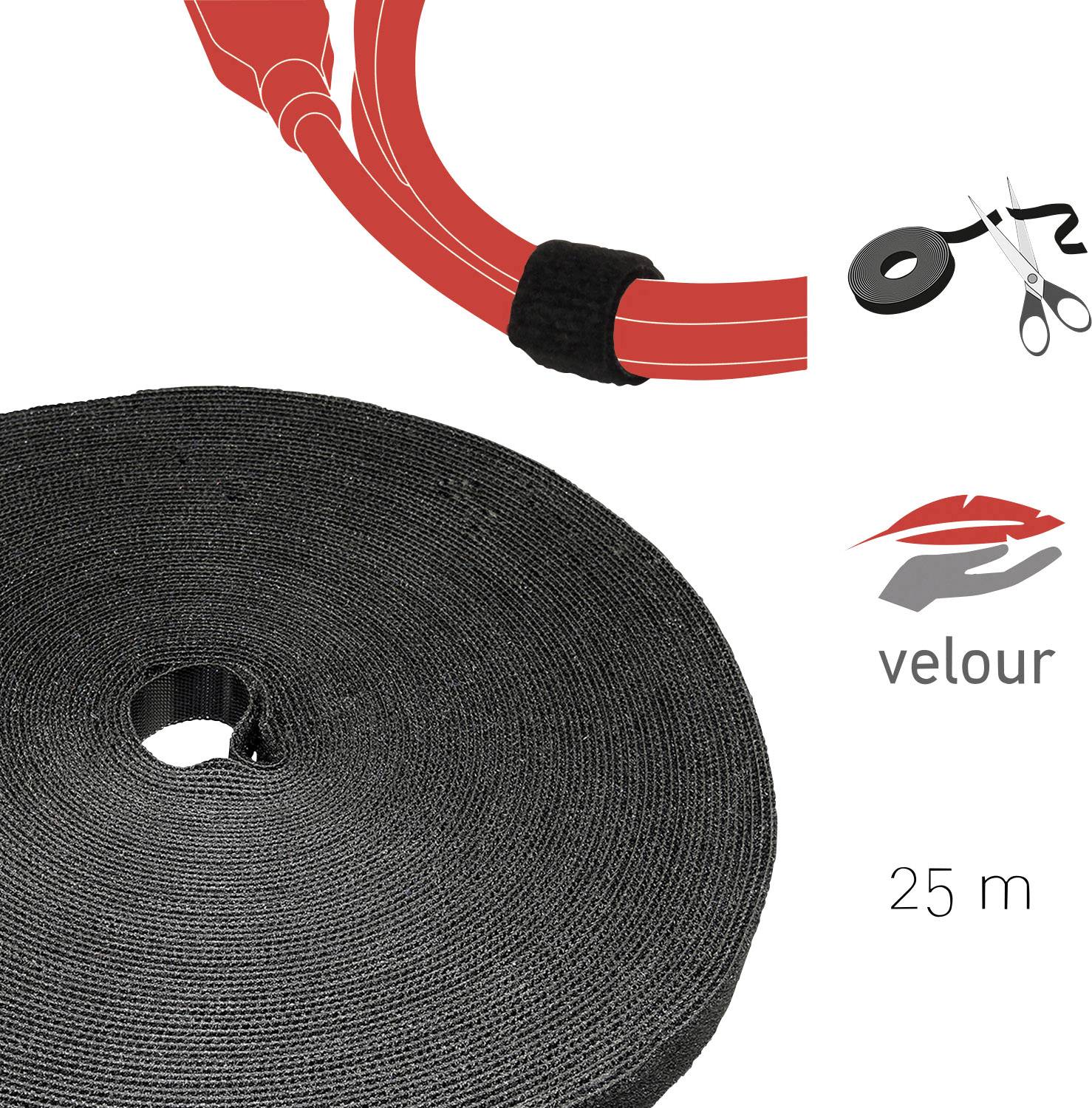 Label the Cable PRO 1210 19 inch Hook-and-loop tape Black