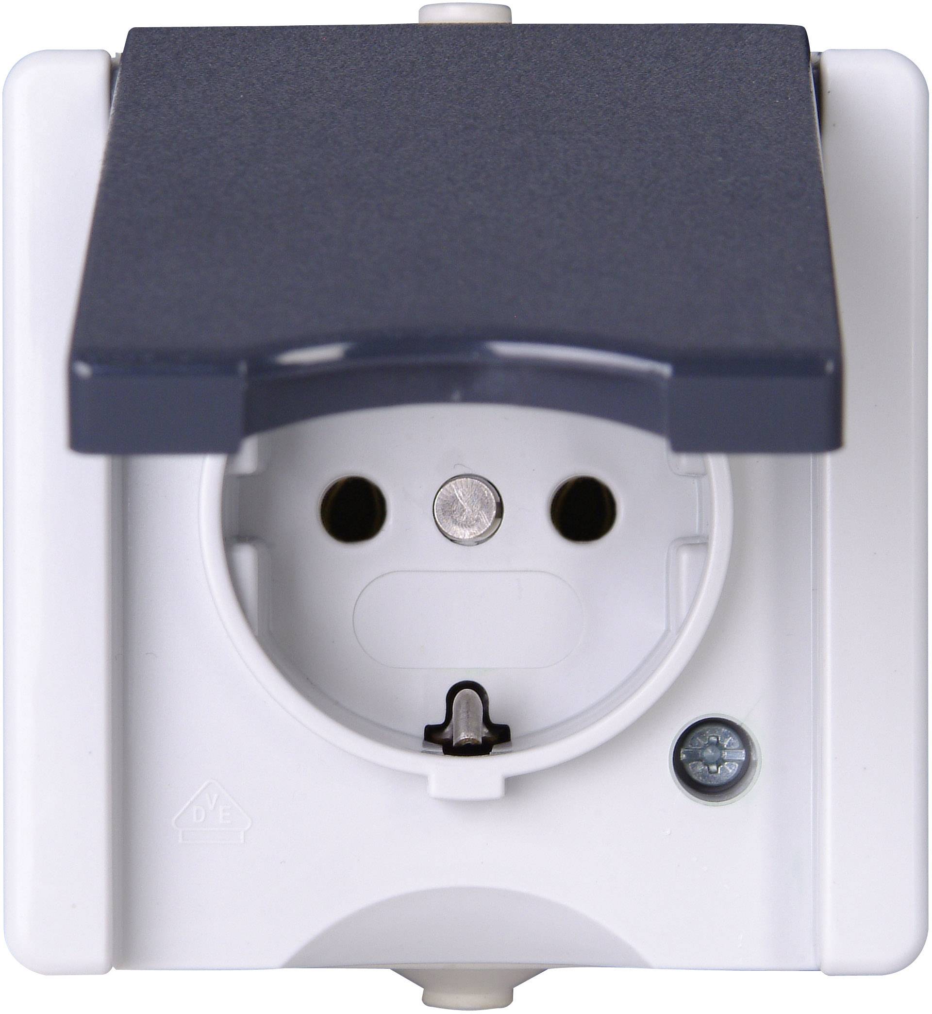 Kopp 947456005 1x Wet room switch product range Complete PG socket (+ lid) proAQA Grey 1 pc(s)