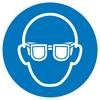 Mandatory sign Eye protection must be worn, Hygiene and distancing Aluminium (Ø) 100 mm ISO 7010 1 pc(s)
