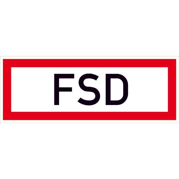 'FSD' sign with a red border.