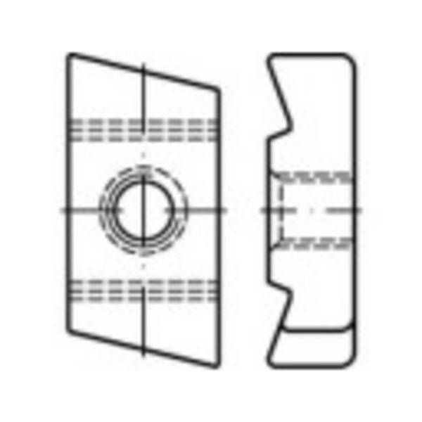 TOOLCRAFT 161574 T-head bolt threaded plates M16 Steel zinc galvanized 50 pc(s)