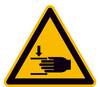 Caution sign Caution Risk of hand injuries Self-adhesive film 200 mm ISO 7010 1 pc(s)