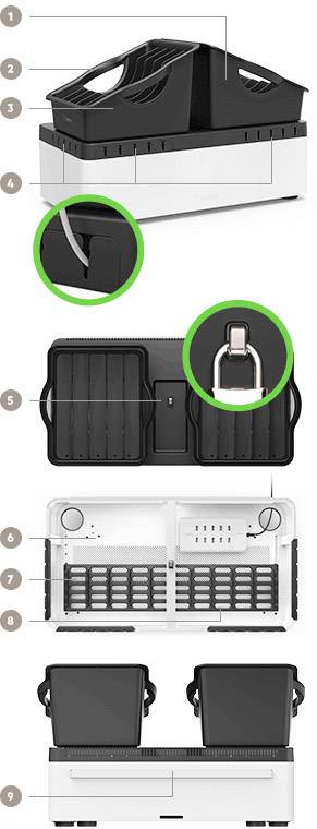 Belkin Store&Charge Go Bundle USB charging station Mains socket, USB Black, White Mains socket-26