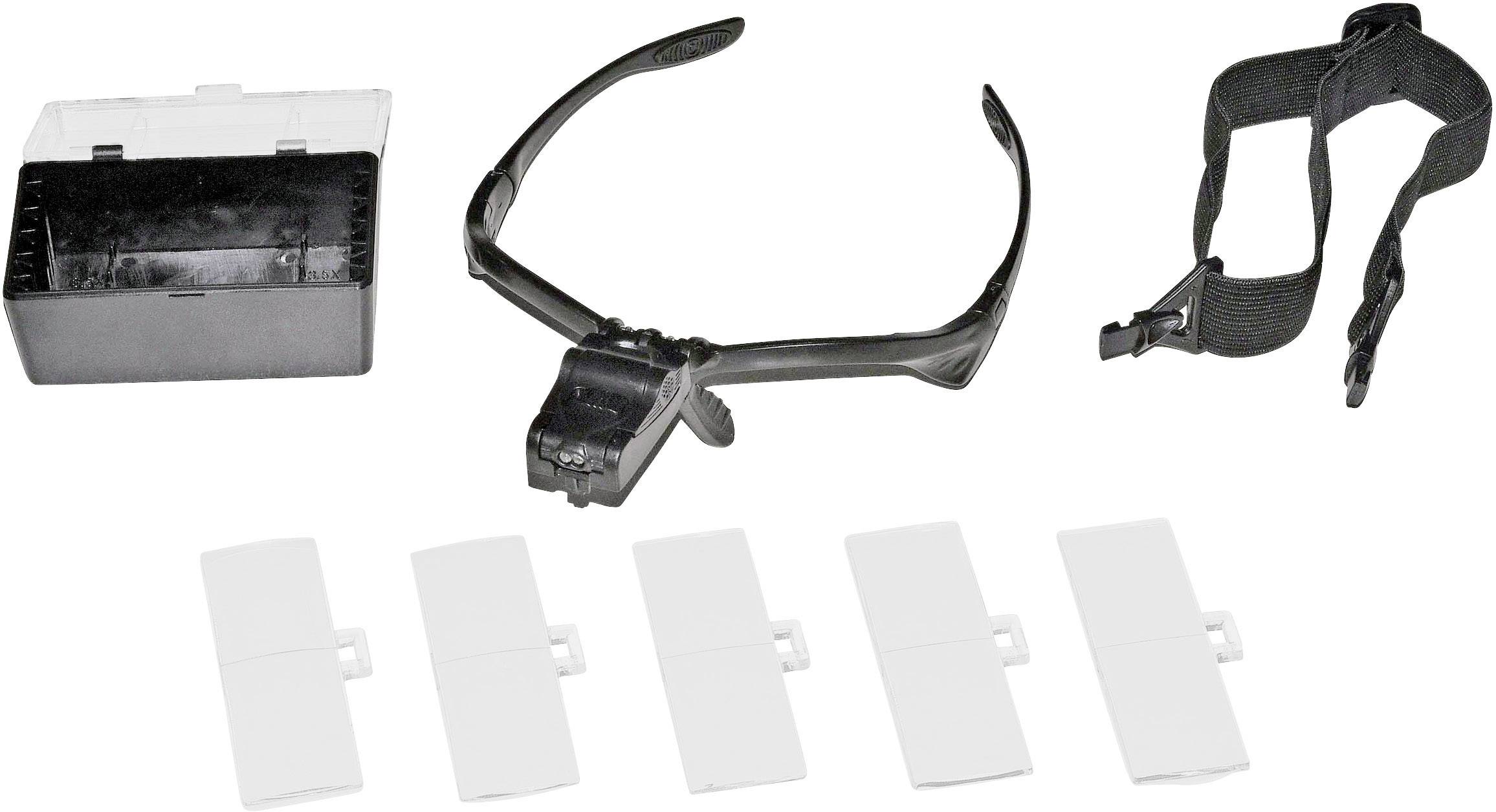 A set comprising a black headband holder, black casing, nosecone and four white plastic caps.