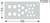 Rectangular metal plate with several round holes and dimensions: width 195 mm, height 95 mm. Text 'F200-1' in top right corner.