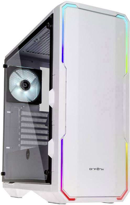 Bitfenix Enso RGB Midi tower PC casing White Window, Dust filter, Built-in fan, Built-in LED fan