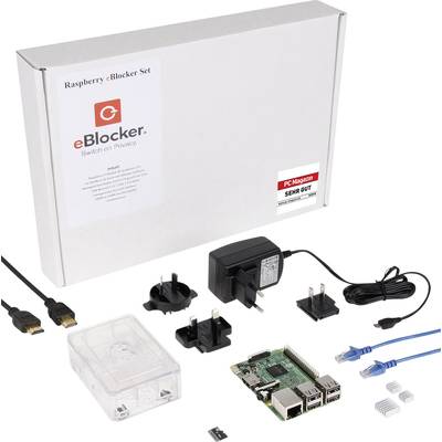 eBlocker eBlocker Security Kit Raspberry Pi® 3 B 1 GB 4 x 1.2 GHz eBlocker software, Housing, Heatsink, PSU, HDMI cable,