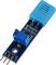 A microcontroller module with a blue humidity sensor and pin connectors for measuring air humidity and temperature.