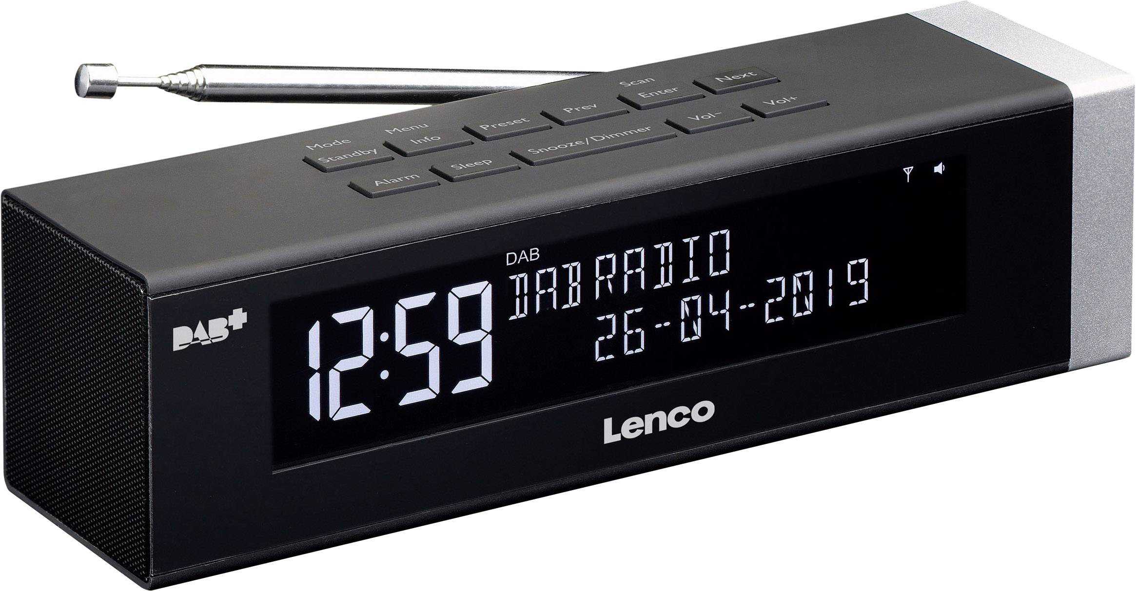 Lenco CR630 Radio alarm clock DAB+, FM USB Battery charger Black