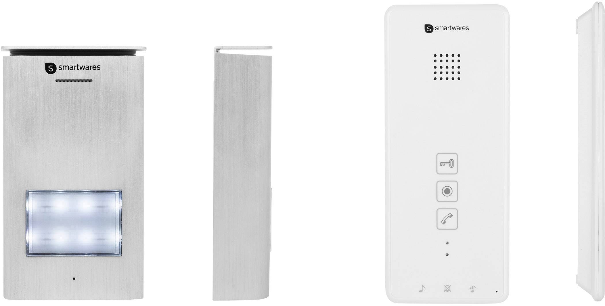 Smartwares DIC-21142 Door intercom Complete kit 4 flat building Silver, White-2