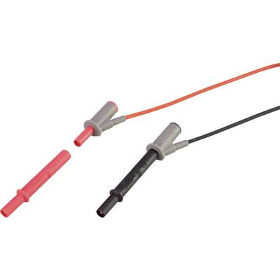 Red and black test probes with cables for measuring electrical voltage in circuits.<br><br>Note: The translation is already in standard British English, so no significant changes were required.