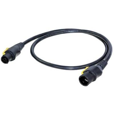 Black cable with two connectors at the ends, suitable for electrical connections.