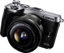 canon eos m6 system camera ef m 15 45 mm is stm 24 2 mp silver wi fi bluetooth full hd video