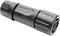 A black, cylindrical electrical plug by Amphenol, likely waterproof, with a ribbed grip and multiple contact points.