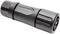 Black cylindrical connector with a ribbed surface and Amphenol logo, suitable for high-quality cable connections.
