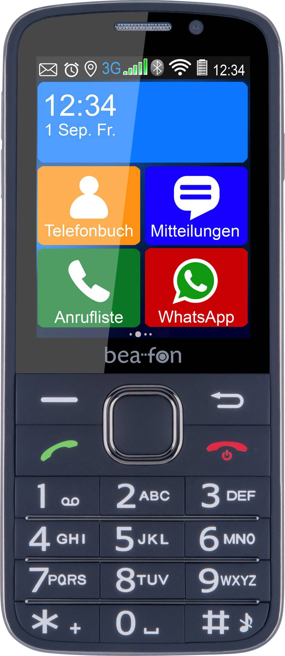 beafon SL820 Big button mobile phone Charging station, Panic button Black, Silver-10