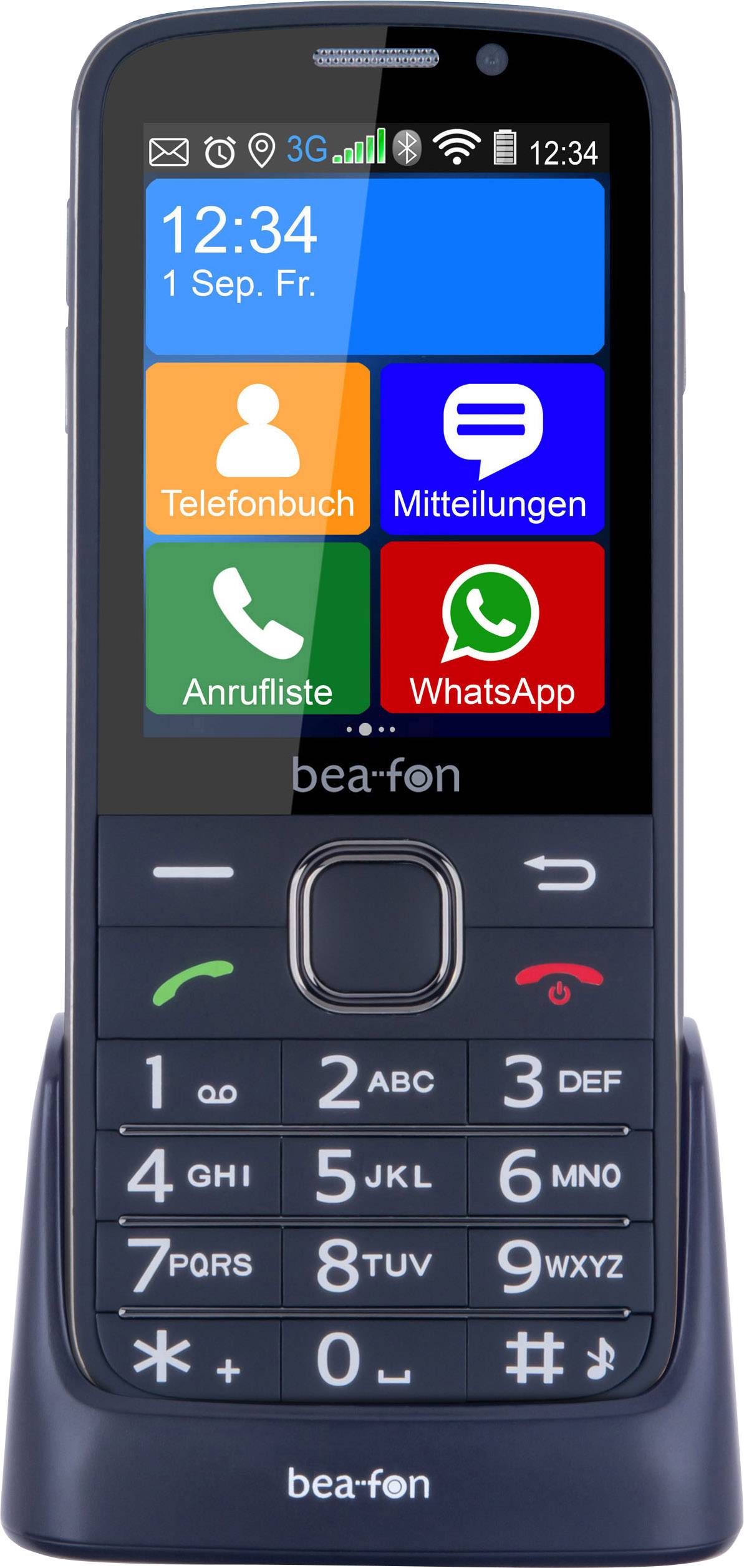 beafon SL820 Big button mobile phone Charging station, Panic button Black, Silver-15