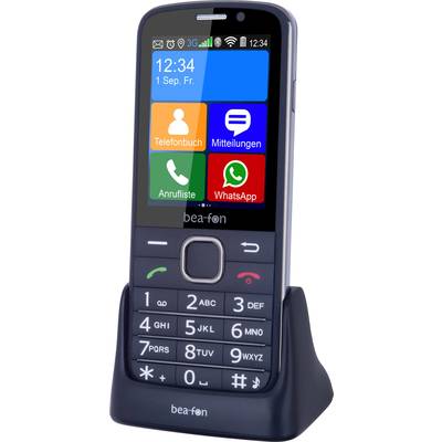 beafon SL820 Big button mobile phone Charging station, Panic button Black, Silver-16