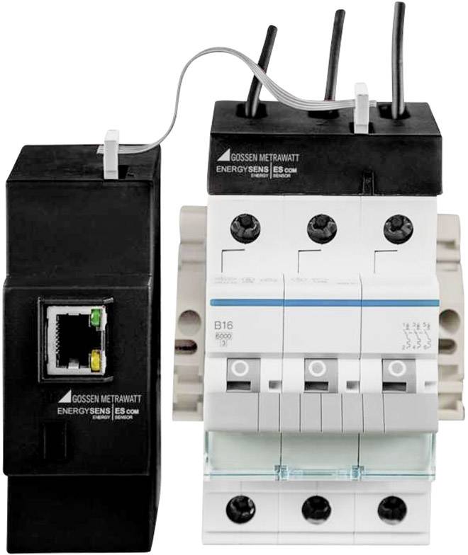 'Safety module and circuit breakers with cable connections in the electrical installation context, brand Gossen Metrawatt.'