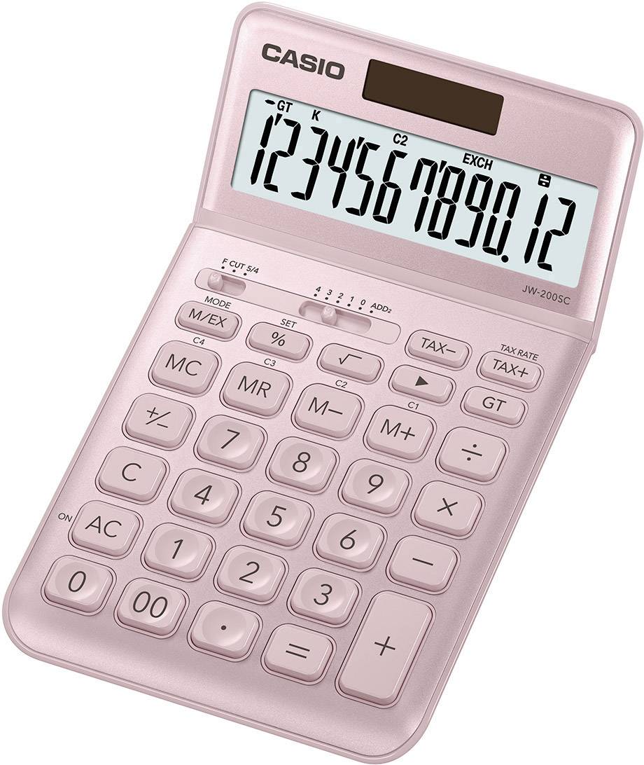 Casio JW-200SC Desk calculator Rose Display (digits): 12 solar-powered, battery-powered (W x H x D) 109 x 11 x 184 mm-1