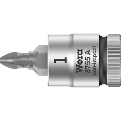 Wera 1-inch magnetic bit holder, Model 8755 A, suitable for non-impact applications.