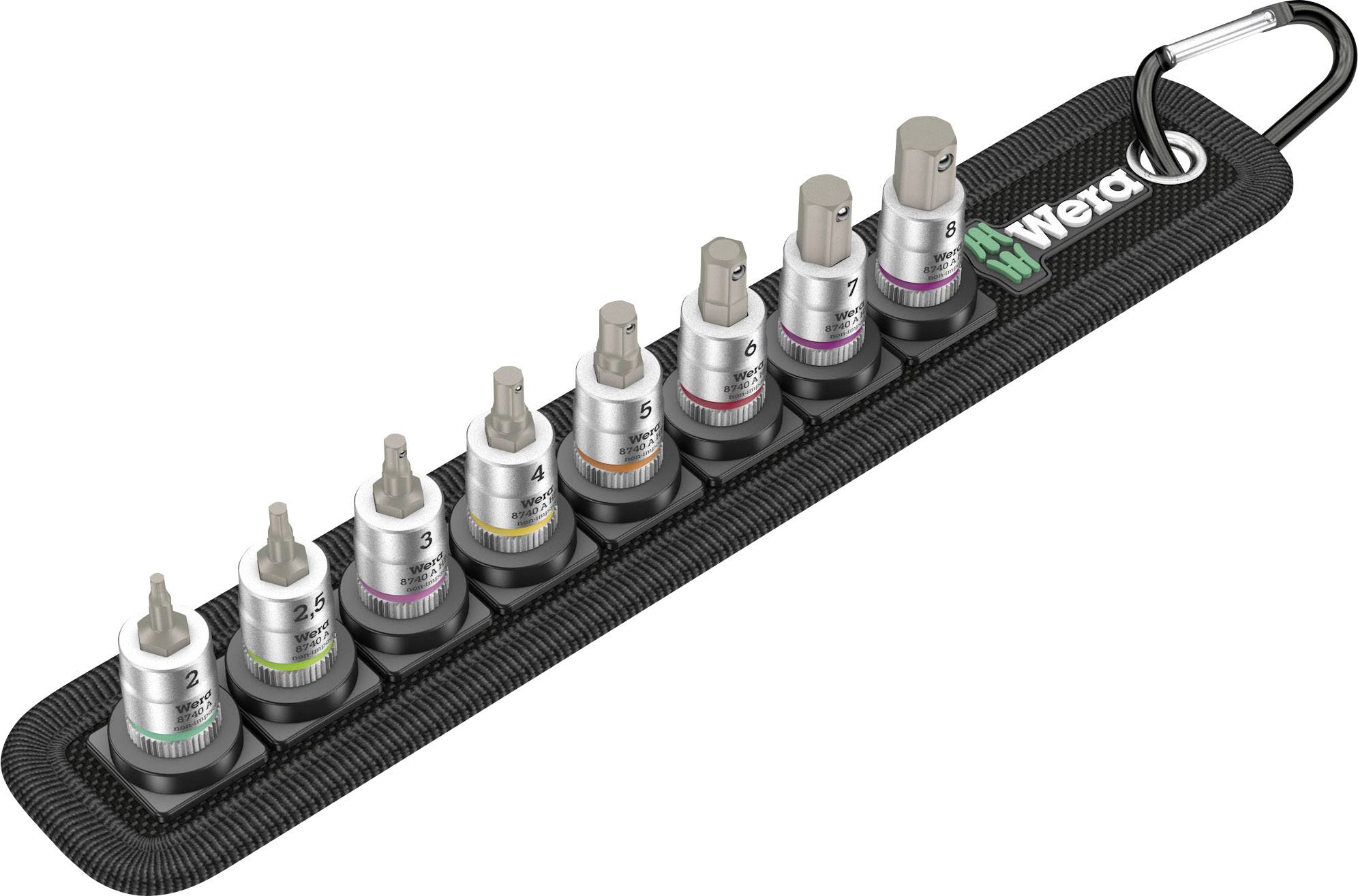 Wera 8740 A 05003881001 Allen Bit set 8-piece 1/4 (6.3 mm)