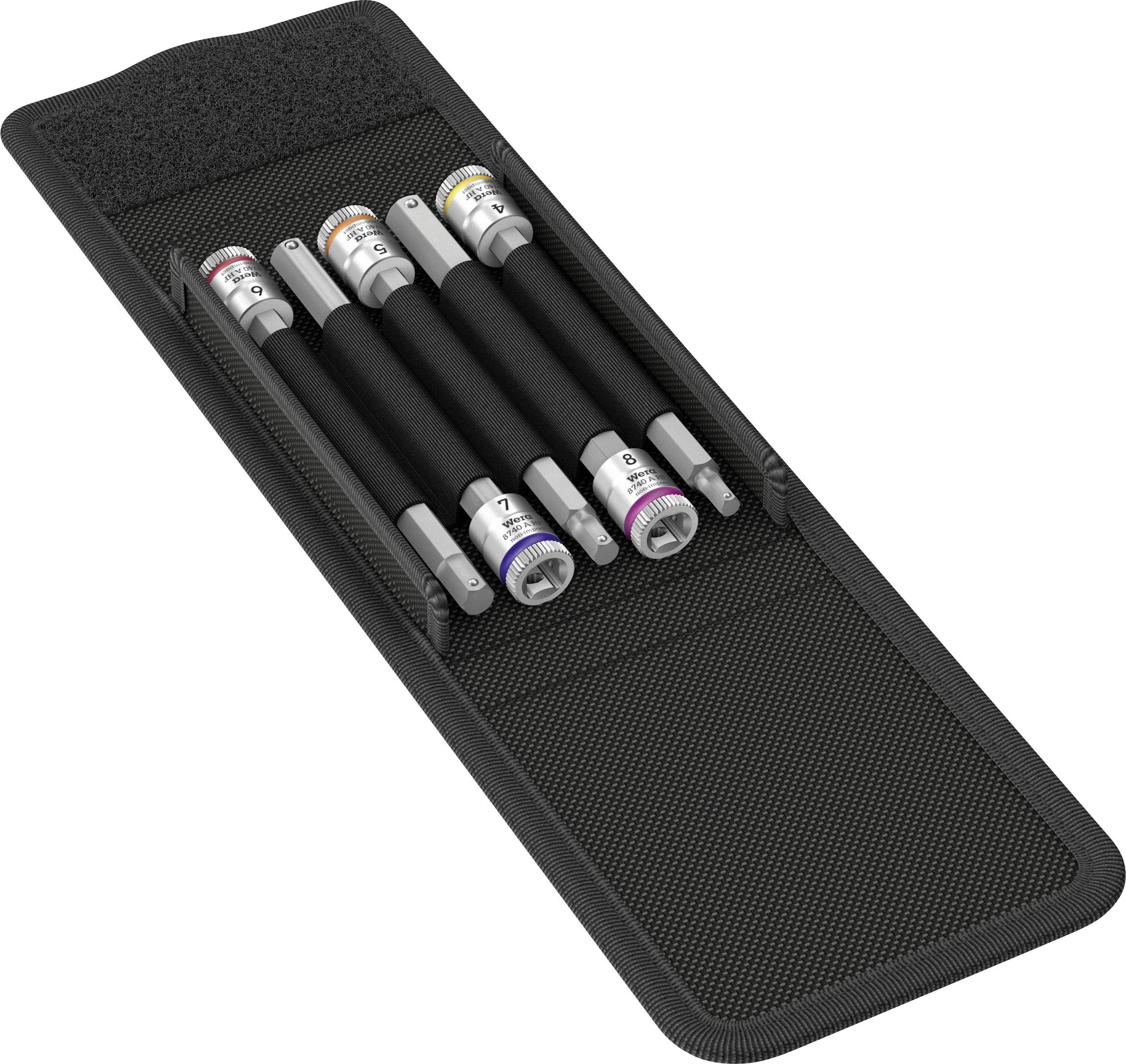 A case containing six tuning forks with different frequencies, arranged in two rows.