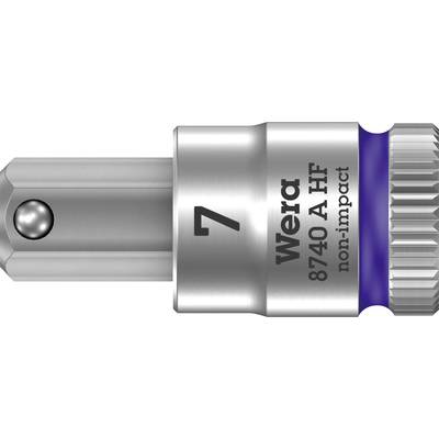 Metal socket key attachment with the inscription 'Wera 8740 A HF non-impact' and the number '7', suitable for non-impact applications.