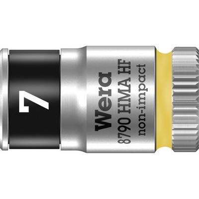 Bit socket by Wera with the inscription '8790 HMA HF non-impact', suitable for screw applications. Contains a size '7'.