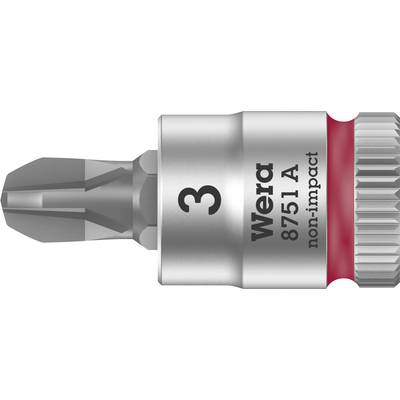 A grey screwdriver bit with the inscription 'Wera 8751 A non-impact', suitable for use in non-impact applications.