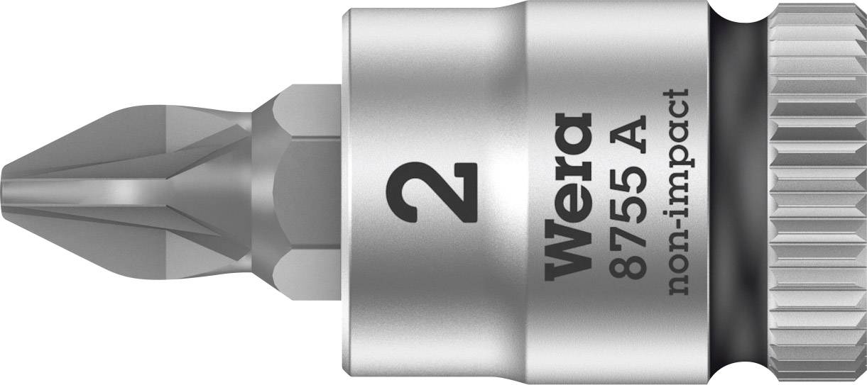 Wera Phillips screwdriver bit, size PH2, with silver metal surface and 'Wera 8755 A non-impact' marking.