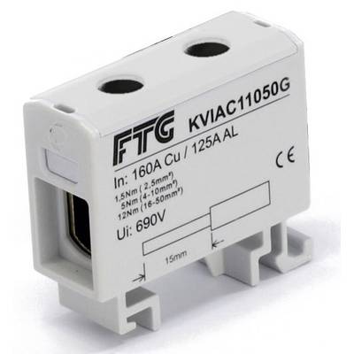 FTG Friedrich Göhringer KVIAC11050G Terminal block   Grey 1-pin 50 mm² 160 A, 145 A   Conductor type = L 