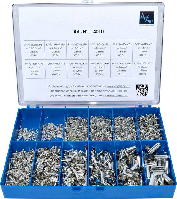 Vogt Verbindungstechnik 4010 Ferrule set Not insulated Silver 3405 pc(s)