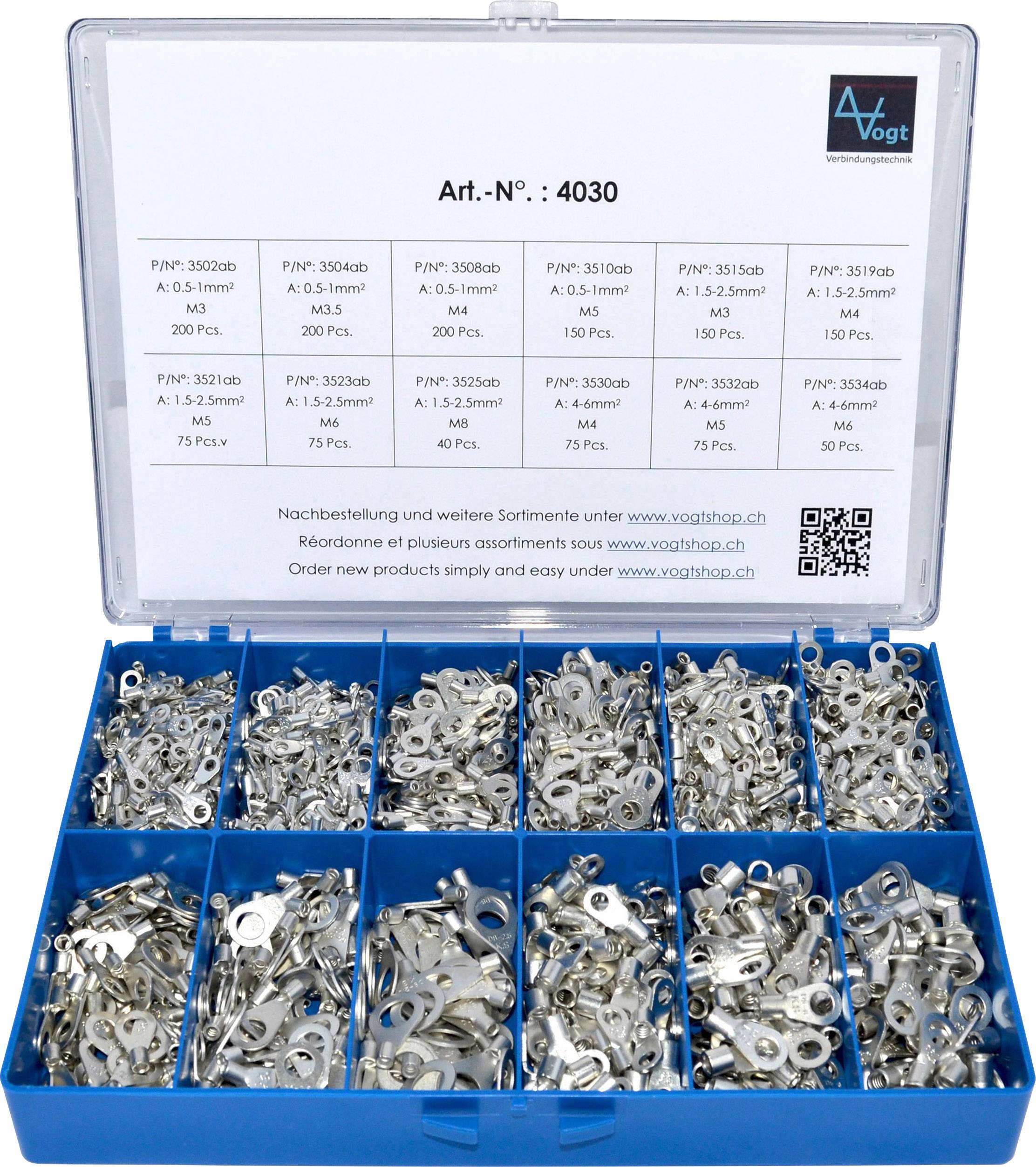 Vogt Verbindungstechnik 4030 Ring terminal set 0.50 mm² 6 mm² Silver 1440 pc(s)