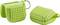 Two green, flexible silicone holders with a grid structure, one open, one folded, with a keyring attached to one holder.