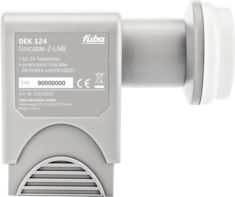 fuba DEK 124 Unicable LNB No. of participants: 24 LNB feed size: 40 mm weatherproof Grey, White-3