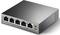 A 5-port desktop switch from TP-Link with 4 PoE ports, suitable for networks with PoE power supply, in a metal enclosure.