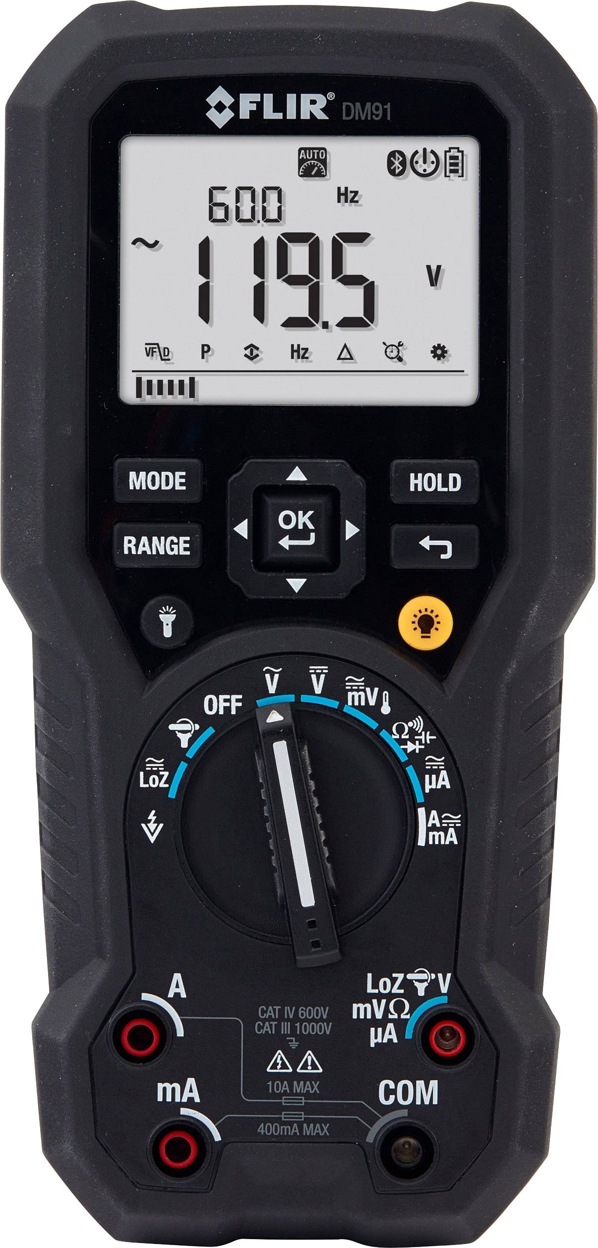 FLIR DM91 Handheld multimeter Calibrated to (ISO standards) Data logger