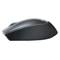 Black, wireless computer mouse with ergonomic design. Ideal for comfortable working and precise computer control.