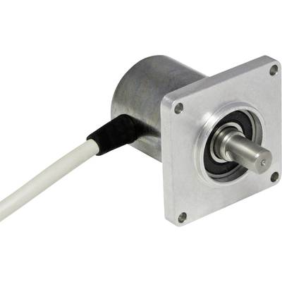 A cylindrical metal component part with a protruding stub, affixed to a square base with cable connection.
