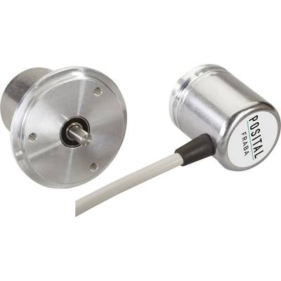 In the image, two metallic, round sensors with a cable are visible. One shows a marked front side, while the other is depicted from the side.