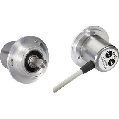 Two silver limit switches with black cable and yellow/green lights. Primarily used for precise positioning.